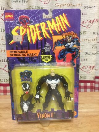 Marvel Spider - Man Venom Ii Action Figure Removable Mask Toybiz 1995 90 