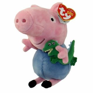 6 " Ty Beanie Baby George Peppa Pig Plush Animal Stuffed Toy Mwmt 