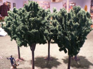 Fifteen (15) 14 " Tall Trees For Standard Or O Gauge Train Layouts