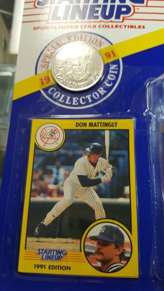 1991 Don Mattingly Vintage Starting Lineup SLU Figure,  With Card and Coin 2