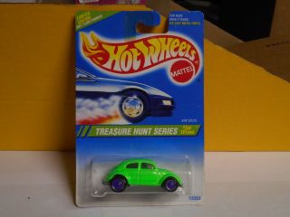 Hot Wheels 1995 Treasure Hunt 5/12 Vw Bug Flourescent Green 1 Of 10,  000