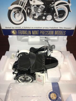 Franklin 1958 Harley Davidson Duo Glide With Sidecar 1:10 Scale Motorcycle