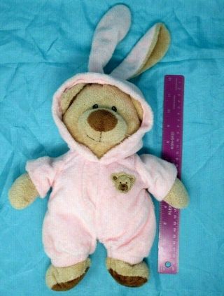 Bear in Pink Bunny Suit Ty Pluffies Plush 12 