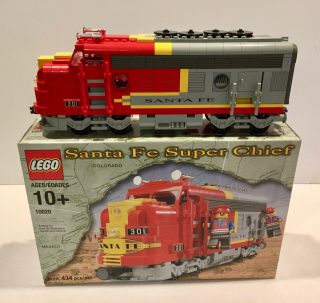 , Perfect Lego 10020 Santa Fe Chief 9v Train Set W/ Everything