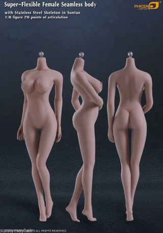 Phicen Tbleague S09c Female Big Breast 1:6 Suntan Body Movable Steel Figure Doll