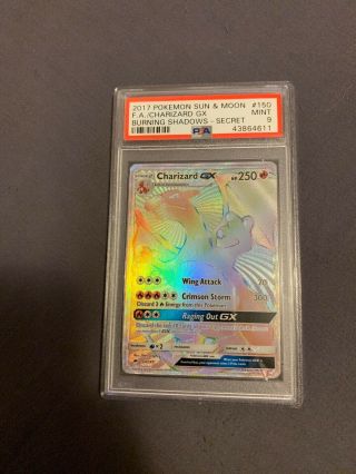 Pokemon Burning Shadows Charizard GX Rainbow 150/147 PSA 9 Hyper Rare Secret 2