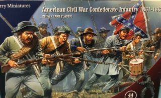 American Civil War Confederate Infantry 44 Figures Perry Miniature,  No Box,  Read