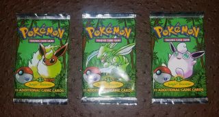 (3) 1st Edition Pokemon Jungle Booster Card Packs Each Artwork