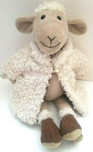 Jellycat Plush Fur Coat Sheep Stuffed Animal Lamb Tan Cream Brown High Heels 12 "