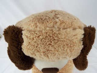Kellytoy Large Plush Cuddle Dog Golden Beige Brown Bow Stuffed Animal Tall GUC 3