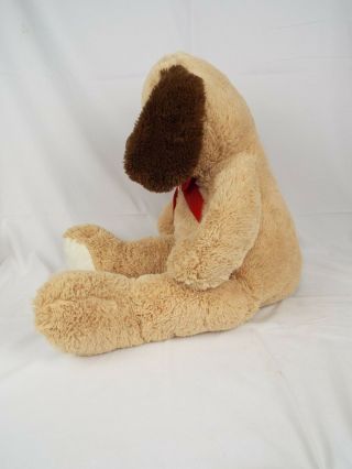 Kellytoy Large Plush Cuddle Dog Golden Beige Brown Bow Stuffed Animal Tall GUC 4