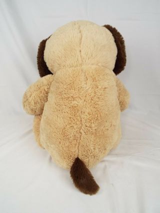 Kellytoy Large Plush Cuddle Dog Golden Beige Brown Bow Stuffed Animal Tall GUC 5