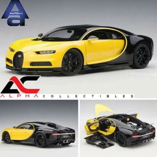 Autoart 70994 1:18 Bugatti Chiron 2017 (jaune Molsheim Yellow / Nocturne Black)