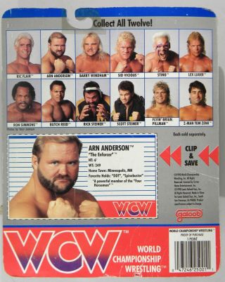 Galoob Toys WCW Arn Anderson Wrestling white trunks MOC World Championship 2