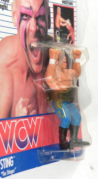 Galoob Toys WCW Sting The Stinger Wrestling Blue trunks MOC rare 3