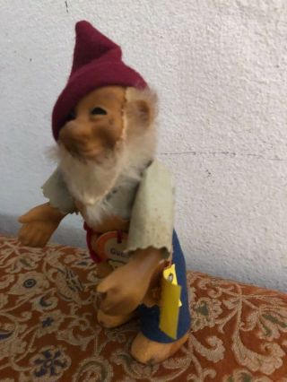 Steiff Gucki Gnome Dwarf Doll With Tag 5”