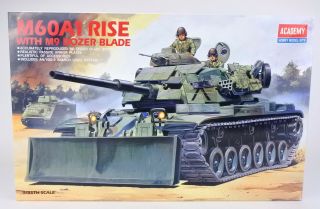 Academy 1/35 Scale 1390 U.  S.  Army M60a1 Rise With M9 Dozer Blade Model Kits