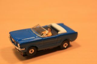 1967 Mustang Convertible Thunderjet/t - Jet (blue) Ho Slot Car (jl Body)