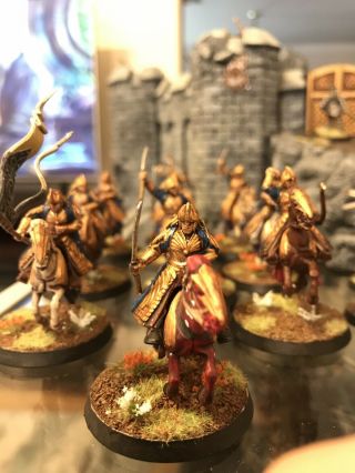 Lotr Painted Galadrium Mounted Elves