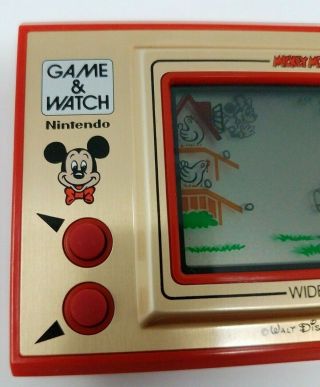 Handheld 1981 Nintendo Game & Watch Mickey Mouse MC - 25 Widescreen 5