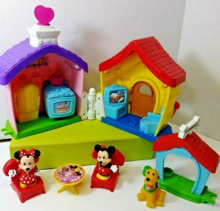 Fisher Price Little People Mickey Mouse Minnie Mouse Pluto House Dog House