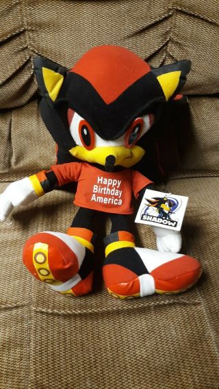 Toy Network Sega Sonic The Hedgehog Happy Birthday America Shadow Plush