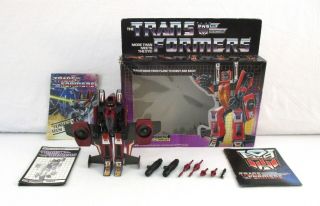 Transformers G1 Thrust Figure Complete,  Box Hasbro Vintage 1985 Decepticon