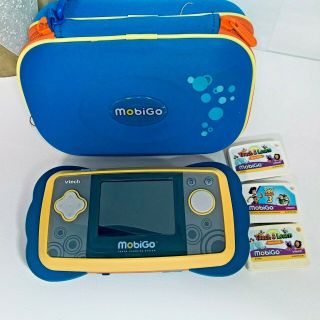 Vtech Mobigo Touch Learning System With 3 Games Toy Story And Case Blue