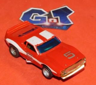 Aurora Afx Tomy Amc Javelin Trans Am Red White Slot Car Ho Running Chassis