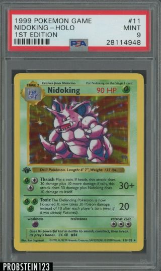 1999 Pokemon Game 1st Edition 11 Nidoking - Holo Psa 9