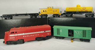 American Flyer Set 20711 - Emd F - 9 Diesel Engine With Box & Other Cars