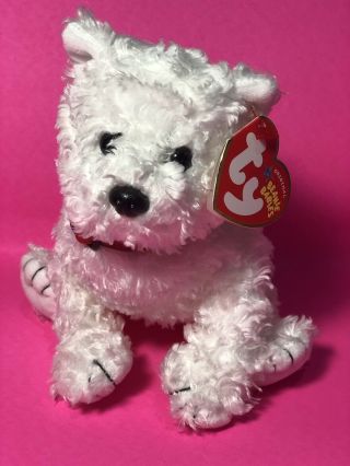 Ty Beanie Baby Dundee - The White Terrier Dog