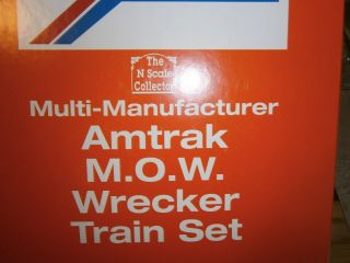 N Scale Collector Multi Manufacturer Amtrak M.  O.  W.  Wrecker Train Set