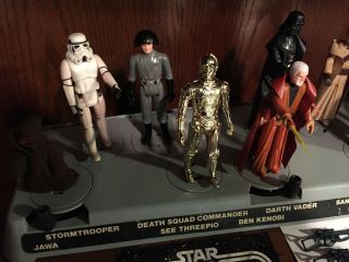 Vintage 1977 Star Wars 12 Action Figures with Action Stand,  Weapons 2