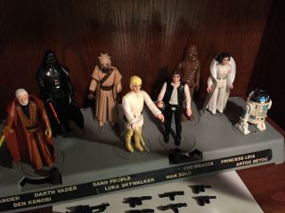 Vintage 1977 Star Wars 12 Action Figures with Action Stand,  Weapons 3