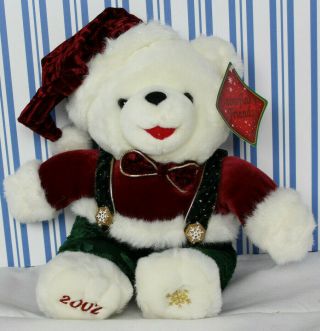 2002 Walmart Christmas Teddy Bear Plush Red Green Snowflake Friends 13 " Dandee