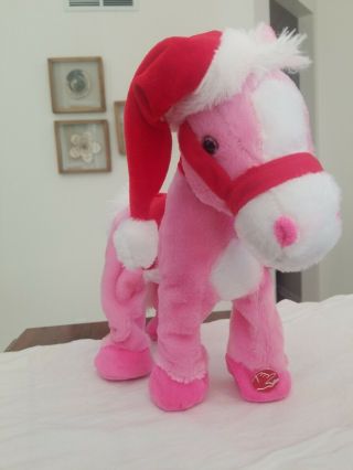 Dan Dee Pink Christmas Animated Walking Musical Plush Horse 5