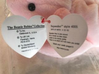 Ty Beanie Babies Squealer Pig Style 4005 3