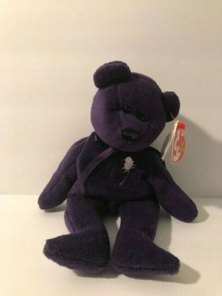 Ty Beanie Baby - Princess Diana The Purple Teddy Bear (1997 - Retired) 1st Gen