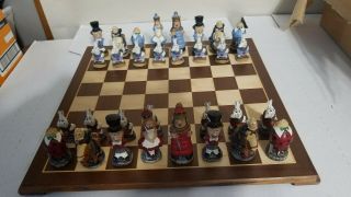 Alice In Wonderland Chess Set With Board