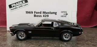 Danbury 1969 Mustang Boss 429 Black W/white Lettered Tires Anib Paperwork