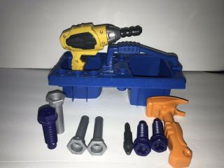 Fisher Price Power Tool Drillin Action Drill Play Set Screws And Hammer