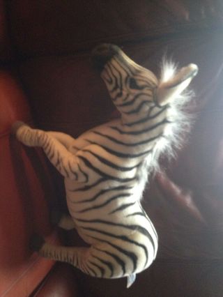 Hansa Zebra Poseable African Safari Plush Stuffed Animal 18 "