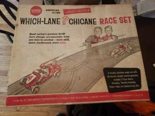 Gilbert American Flyer Auto Rama Which - Lane Chicane Race Setbox Good 19075