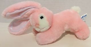 Hug & Luv Pink White Bunny Rabbit Small Easter Plush Lying Down