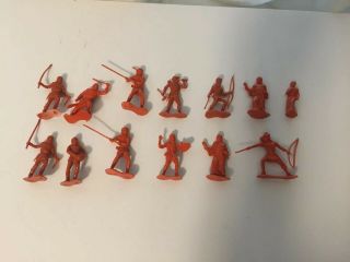 13 Marx Recast 54mm Robin Hood Figures In Orange