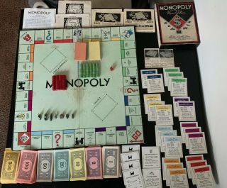 Monopoly Game 1936 - 37 Black Box Edition Parker Brothers Mostly Complete