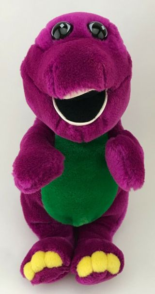 Barney The Purple Dinosaur Plush Stuffed Animal Lyons Group 1992 Open Mouth 10 "
