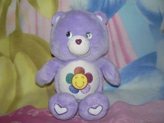 13 " Plush Purple Harmony Care Bear Glitter Glow In Dark Sun Baby Girl Gift Toy