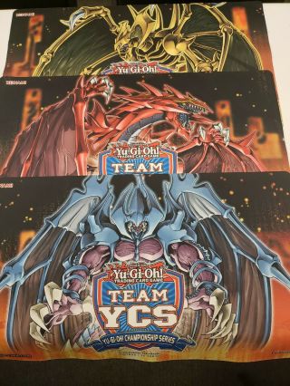 Yu - Gi - Oh 3v3 Team Ycs Complete Playmat Set Hamon Uria Raviel